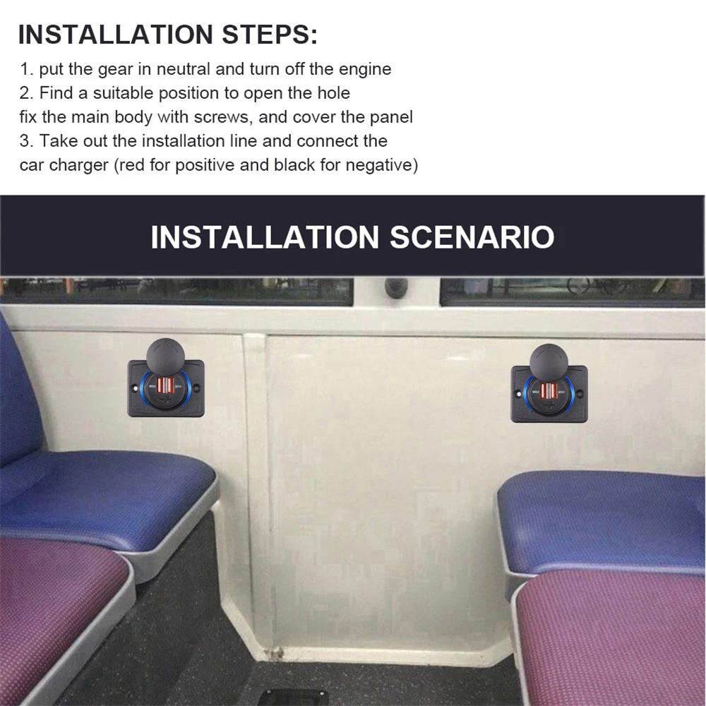 5 В/3,1 А и QC 3,0 автомобильное зарядное устройство двойной USB адаптер круглой формы водонепроницаемый разъем адаптер питания переключатель для мотоцикла RV круизного судна