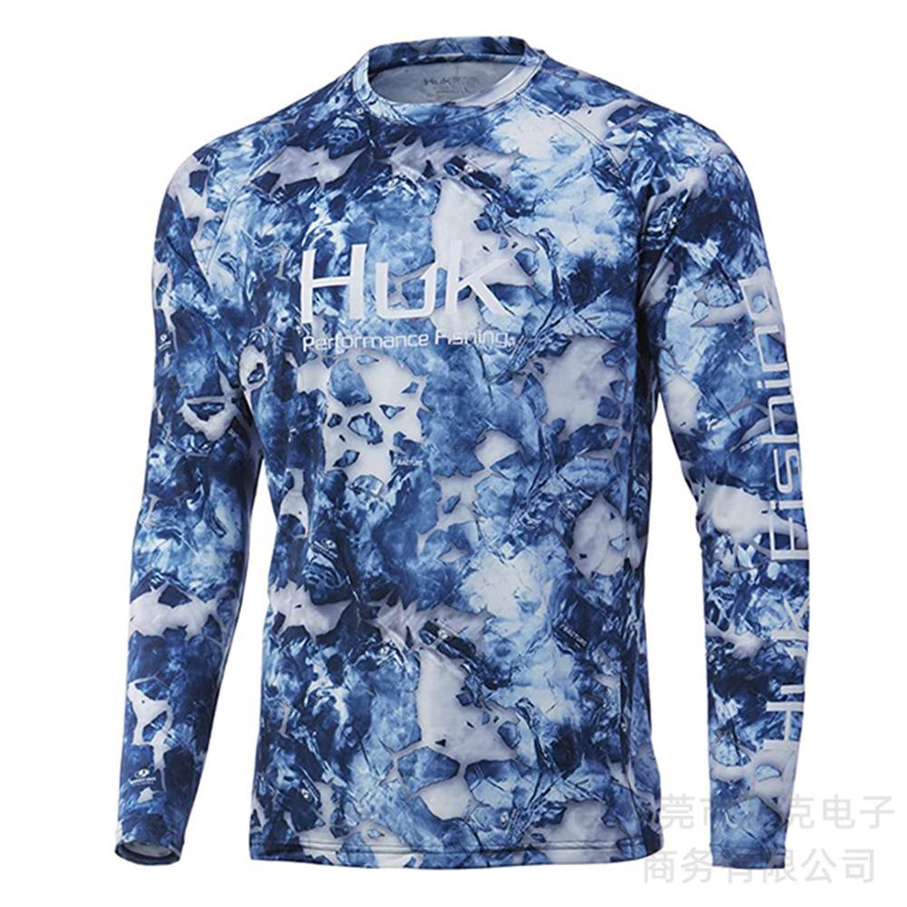 HUK fishing suit summer men's sunscreen outdoor sports fishing shirt quick-drying long-sleeved T-shirt lightweight breathable top