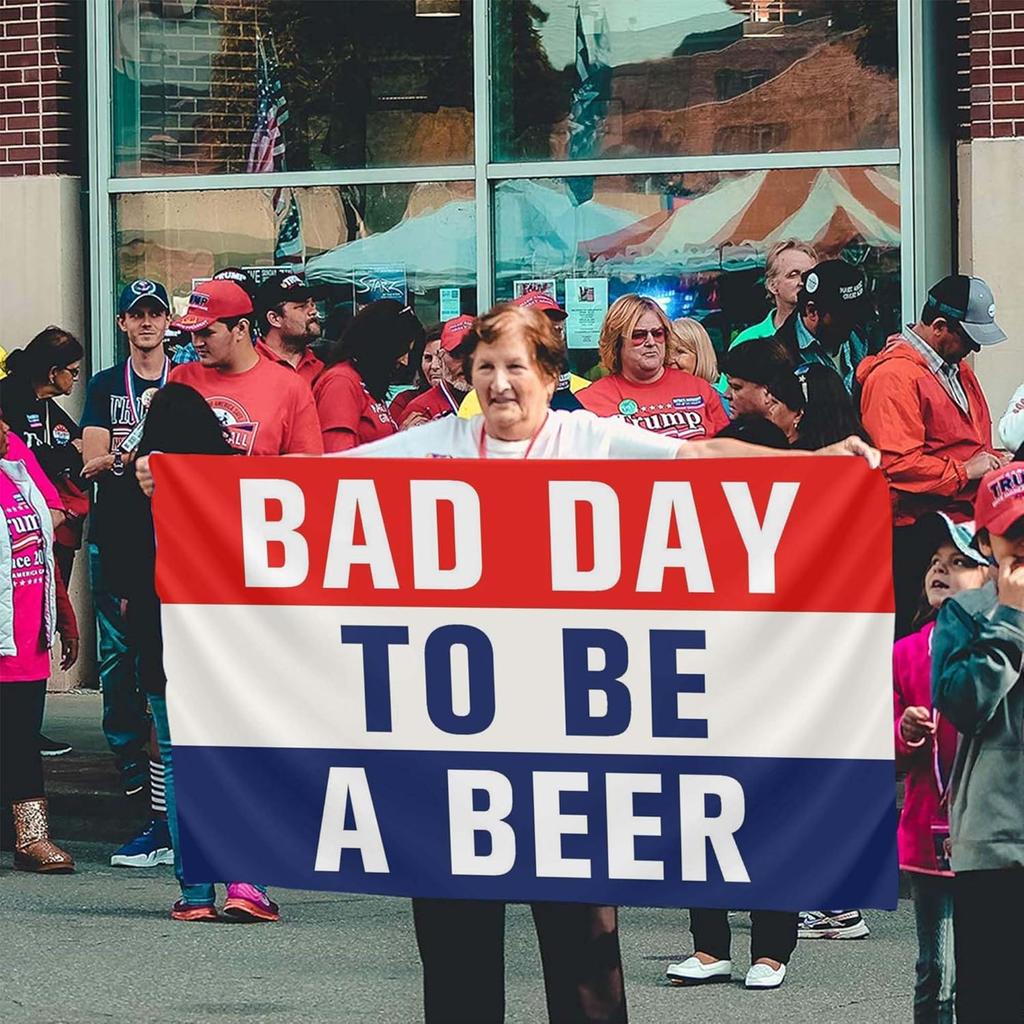 Bad Day To Be A Beer Flag 3x5 Ft Funny Flags for Bedroom Room College Dorm Meme Man Cave Cool Flags Banners for Room Guys Wall Art Decor