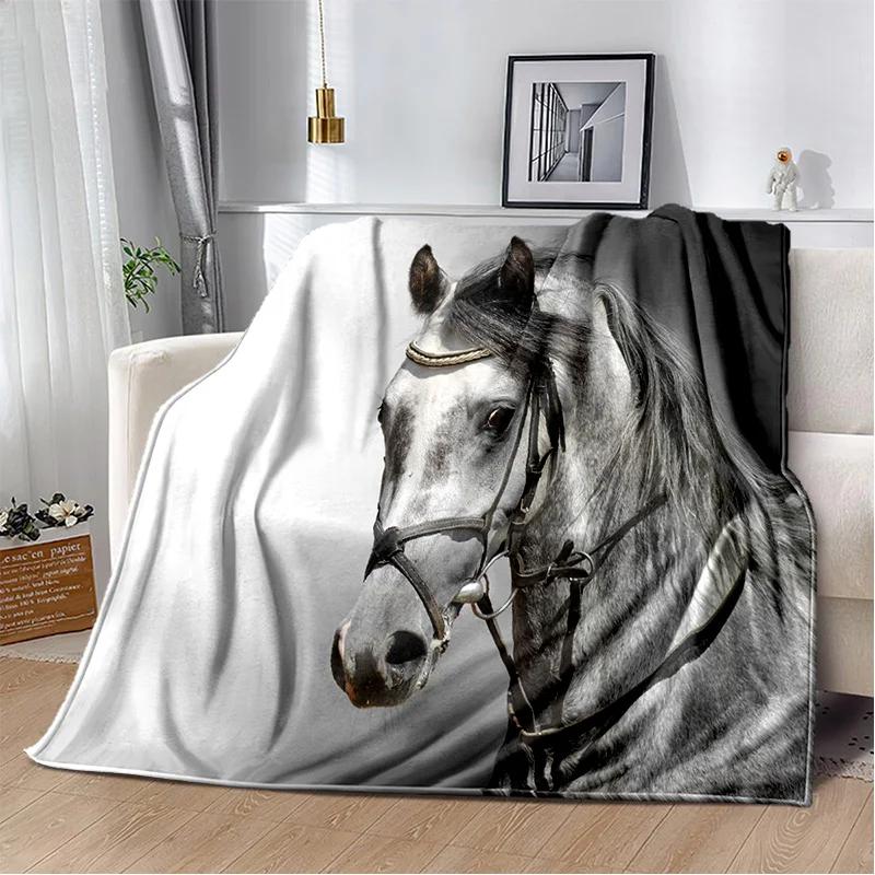 Одеяло с изображением лошади Pentium Gallant Steed, мягкое одеяло для дома, спальни, кровати, дивана, пикника, путешествия, офиса, детское одеяло