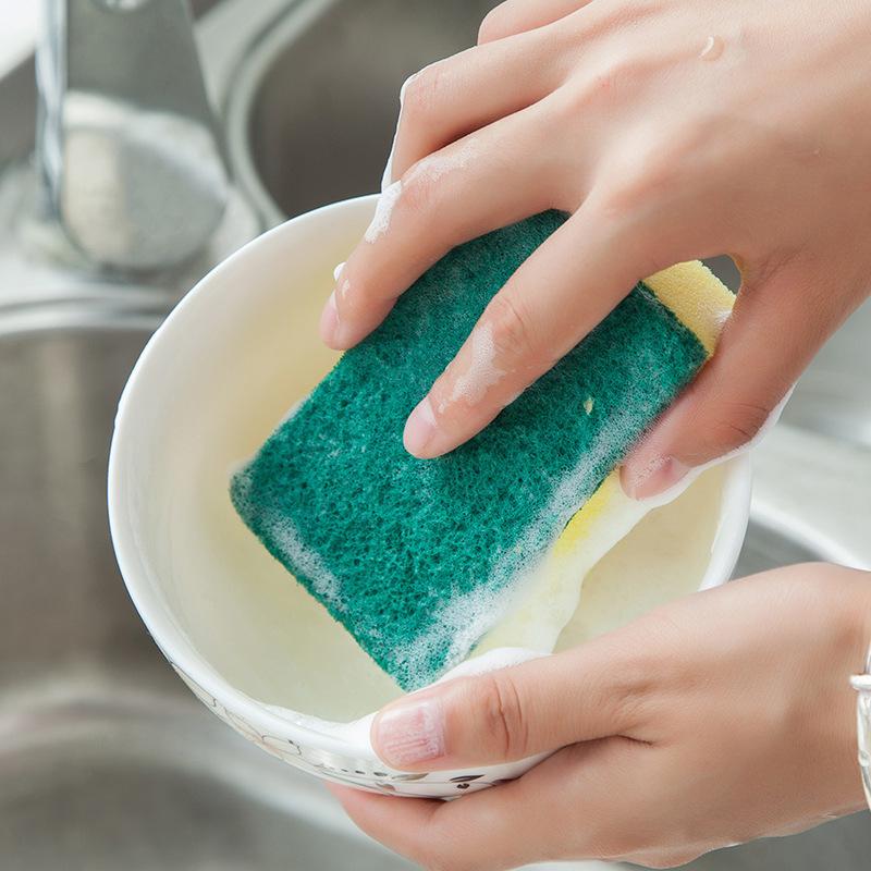 Kitchen Decontamination Dishwashing Sponge Wipe, Magic Cleaning Brush Sponge Scouring Cloth, Double-sided Decontamination Dishwashing Wipe
