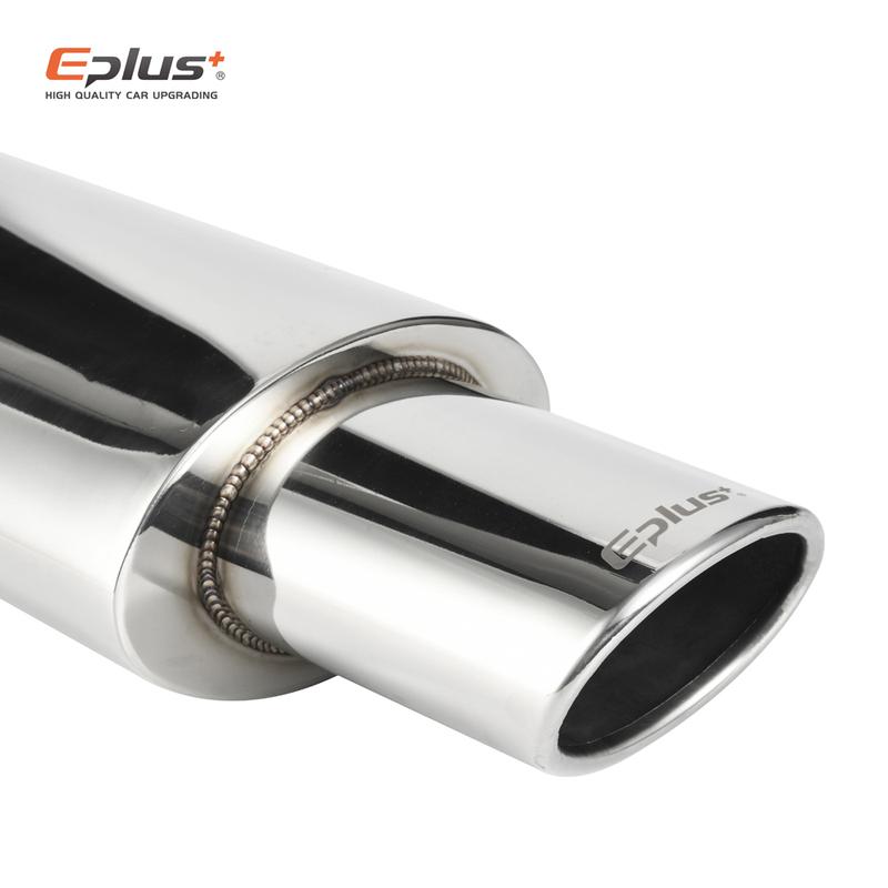 Car Exhaust Pipe Muffler Tail Universal Oval Stainless 51 57 63mm Blue Silver Exhaust System Mufflers Sports Car Sound