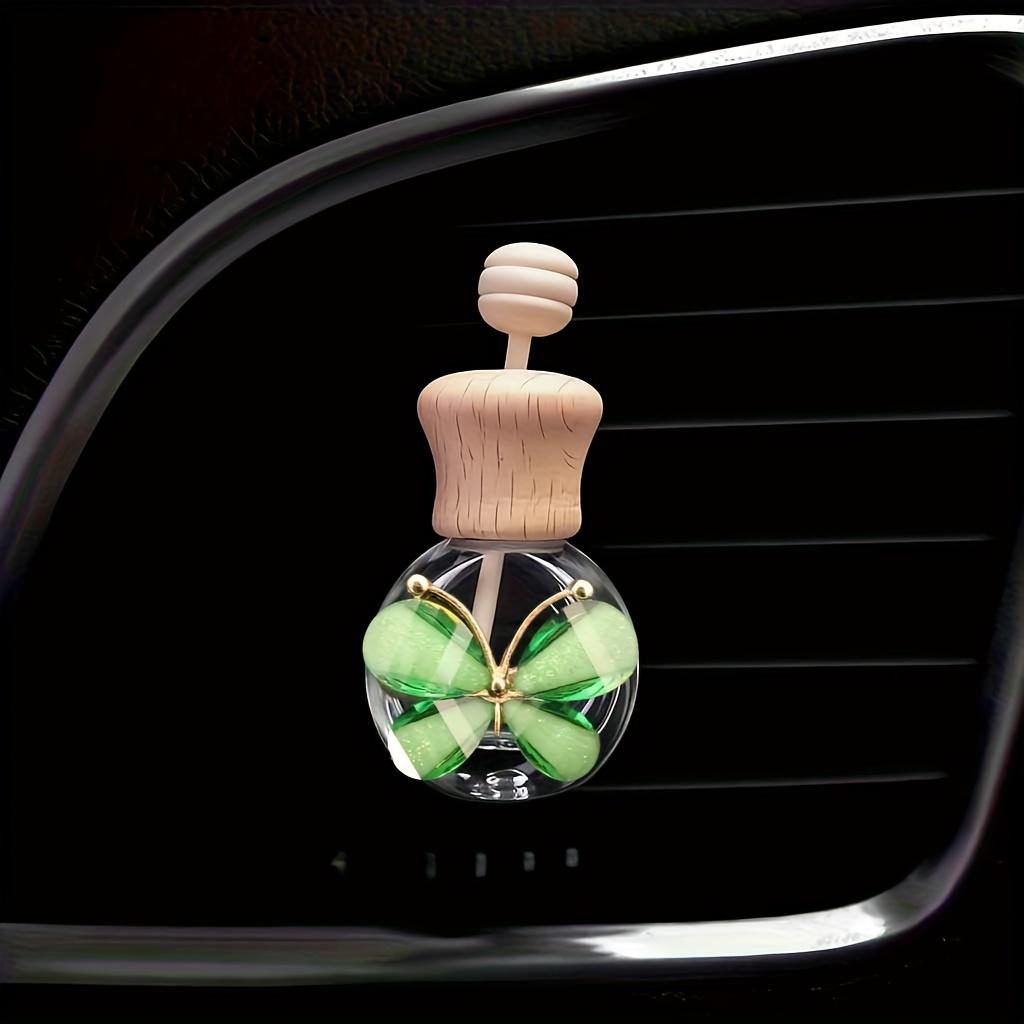 1pc Car Butterfly Glass Bottle, Reusable Car Essential Oil Diffuser, Empty Glass Bottle Pure Decoration Car Accessories