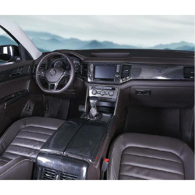 Для Volkswagen Atlas 2018-2022 Отделка панели переключателей кондиционера центральной консоли из углеродного волокна