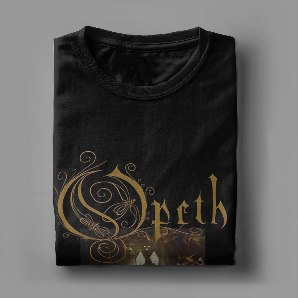 Мужские футболки Opeths Death Metal   Потрясающие хлопковые футболки с коротким рукавом  Футболка с круглым вырезом Одежда больших размеров