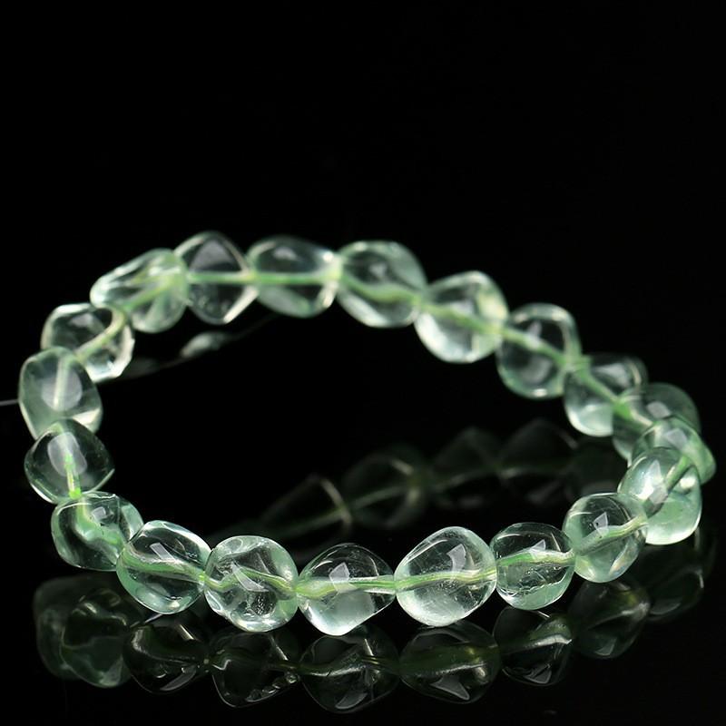 Hongchu Crystal Natural Green Crystal Irregular Shape Bracelet Ice green crystal freeform bracelet