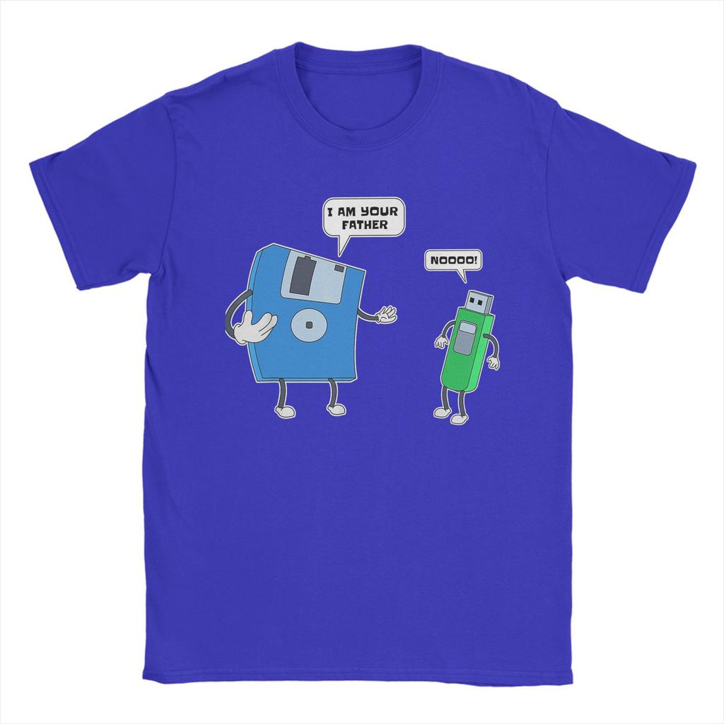 Компьютер Отец Сын Дискетный Инженер Футболка Летняя Популярные Футболки Мужские 100% Хлопок Футболки С Коротким Рукавом Y2K Базовая Футболка