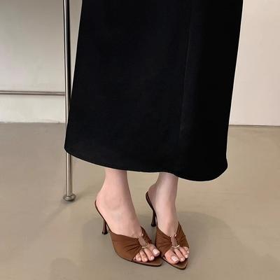 Модный бренд Женские туфли на высоком каблуке Шлепанцы Дизайнерские босоножки на каблуке Женская обувь Туфли-лодочки Лето 2025 Модные шлепанцы Вьетнамки Mujer Zapatos