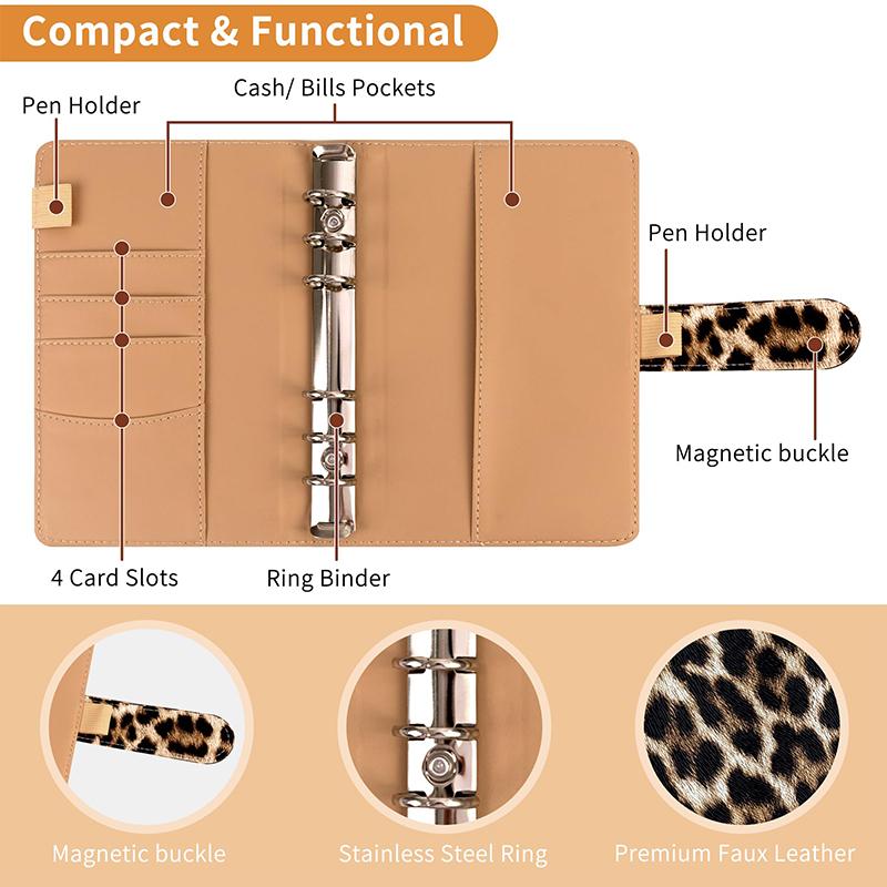 Блокнот-органайзер для бюджета из искусственной кожи формата А6, набор с системой денежных конвертов, с карманами-вкладышами для денег, для экономии бюджета, органайзер для счетов