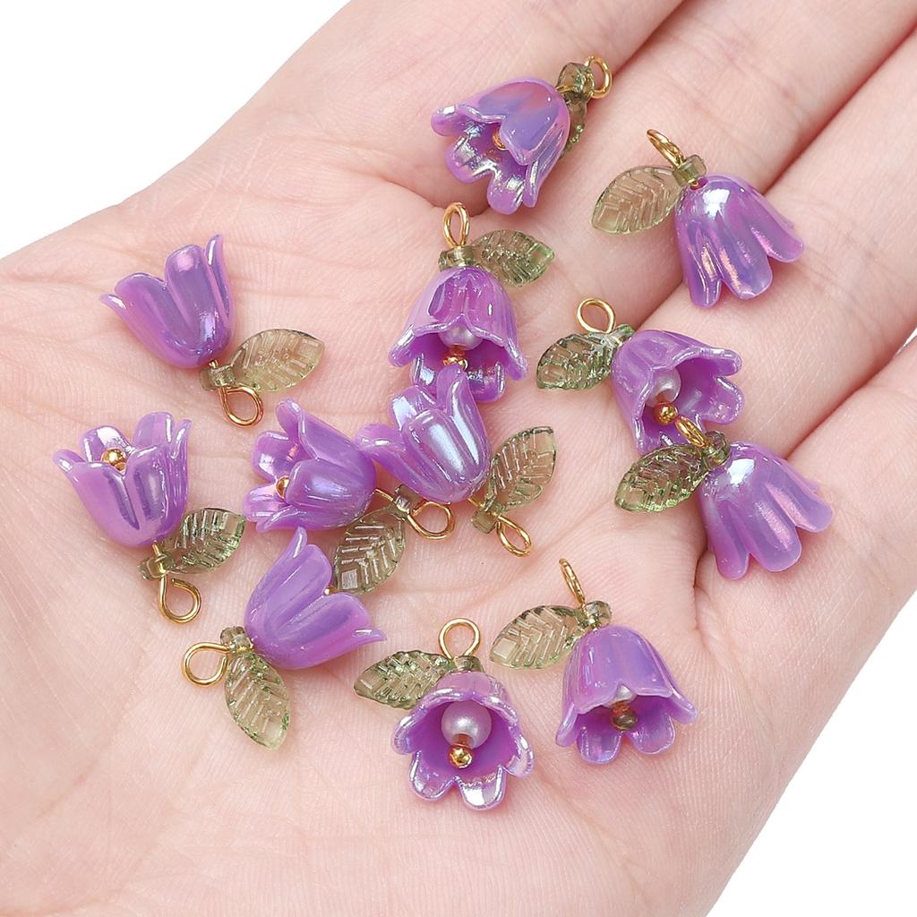 11x14mm 2-10Pcs acrylic lily of the valley flower bud beads plated with colored loose beads, handcrafted DIY making jewelry 2029