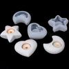 3D Candlestick Concrete Silicone Mold Star Moon Heart Shape Candle Holder Ornaments Cement Plaster Resin Craft Mould Home Decor