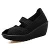 Fashion 2024New Thick Sole Slope Heel Woven Shoes Fish Mouth Sandals Comfortable Mom Shoes Large Women's Shoes
