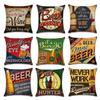 Beer Wine Retro Style Cushion Cover Home Textiles Decorative Throw Pillow Case Party Bar Sofa Seat Cushion Cover Pillowcase