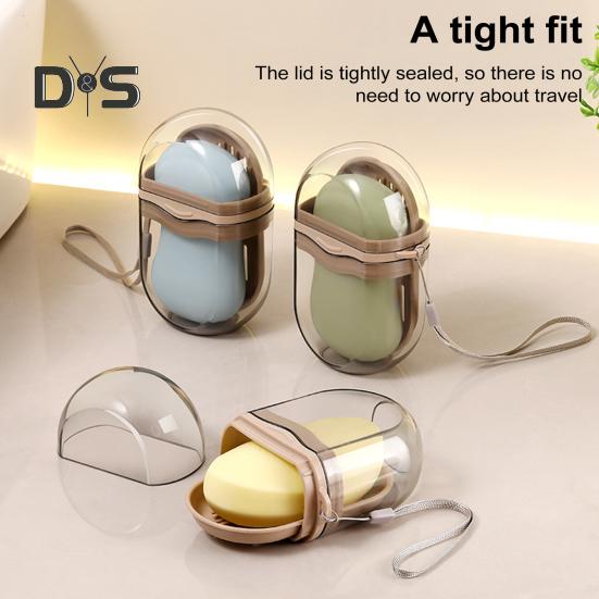 Дорожная мыльница с прозрачным дизайном, компактная переносная герметичная мыльница с крышкой, мыльница с поддоном для слива