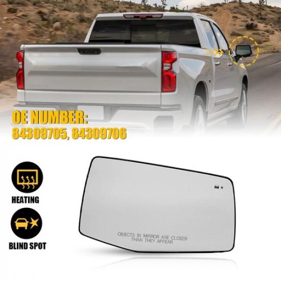 Front Left Right Heated Mirror Glass Clear W/Blind Spot For CHEVY GMC -2024