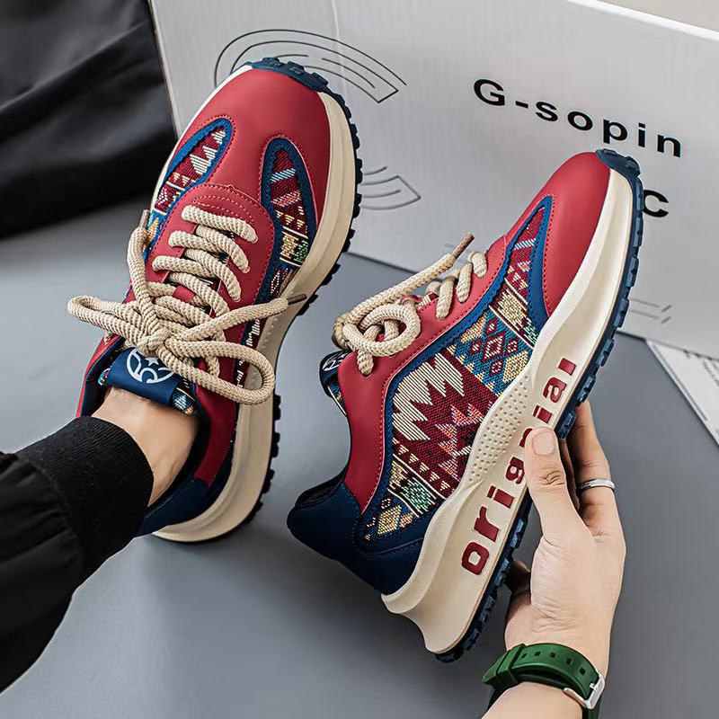 2025 осень новая мода персонализированный тренд вышивка печать удобные нескользящие износостойкие увеличивающие рост спортивные и повседневные модные туфли