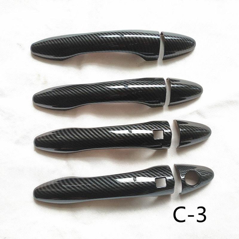 Door Handle Plastic Cover Trim Handles Covers for Kia Optima K5 TF MK3 2012 2013 2014 Car Accessories Imitation Carbon Fiber