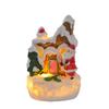 Resin House Statue Light Creative Santa Claus Snowman Lamp Miniature Figurine Sculptures  Festival