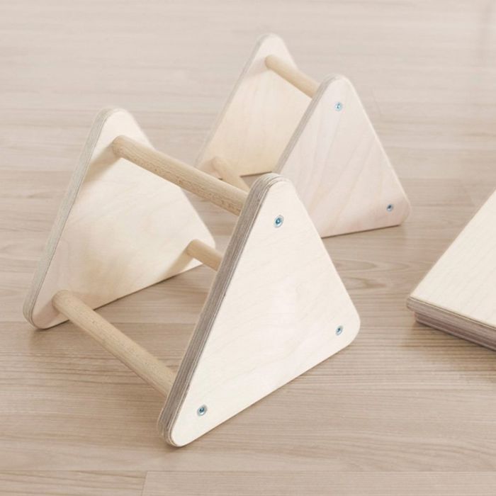 Montessori Balance and Motor Skills Game In Natural Wood and Turquoise Blue