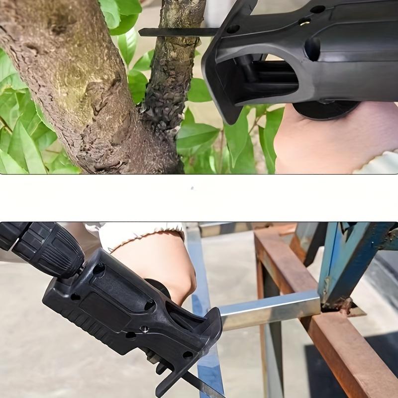 Универсальная ручная возвратно-поступательная пила из железного сплава, многофункциональный преобразователь дрели в пилу с пильным полотном, для домашнего хозяйства и использования в домашних условиях