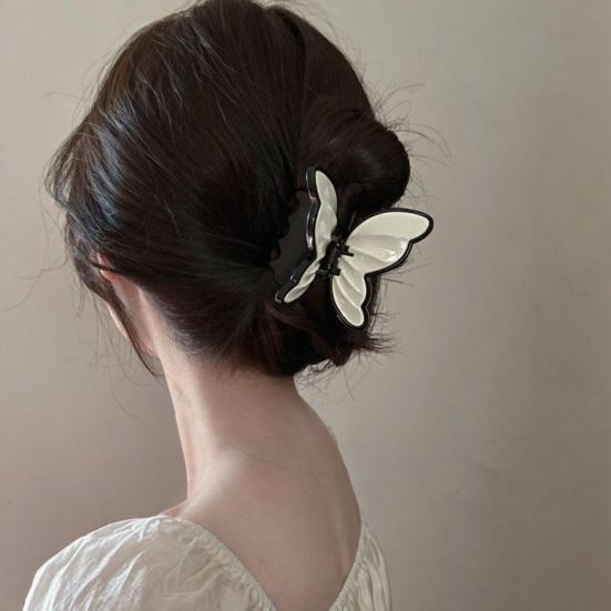 Hair Claw Stable Gripping Thick Spring Anti-Slip Tooth Comb Hair Clip Butterflies Shape