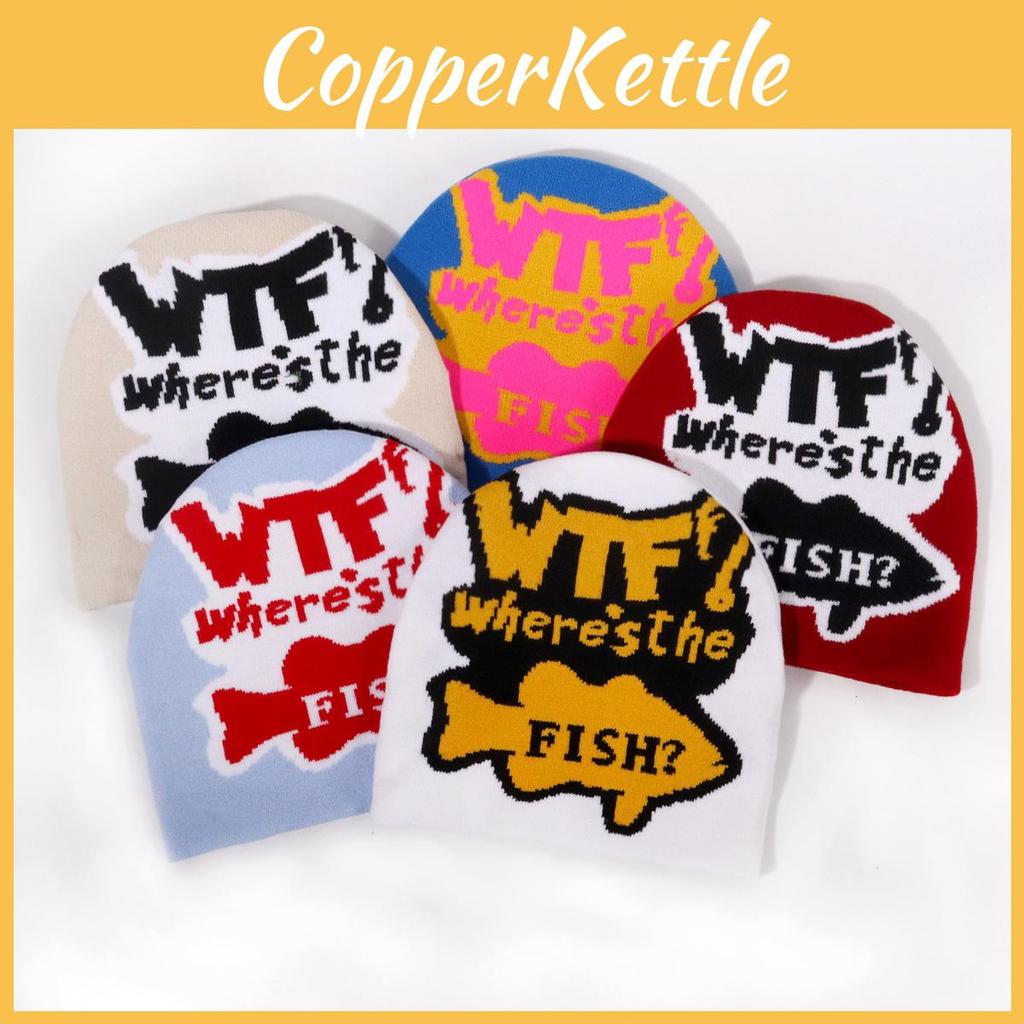 Fashion Color Blocked Letter Pattern Neutral Casual Warm Knitted Hat Autumn For