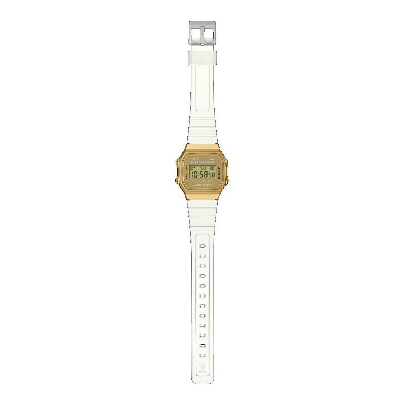 Casio Мужские кварцевые часы с будильником, водостойкие, из смолы A168XESG-9A