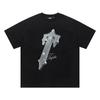 Cross-border new graffiti letter printing European and American street trendy brands loose and versatile casual men's and women's short-sleeved round