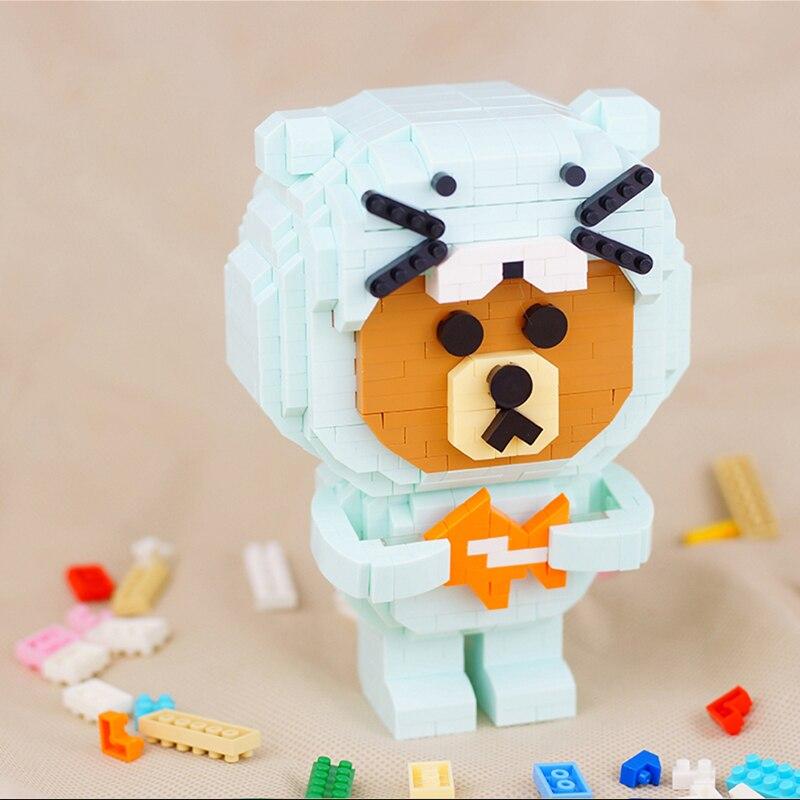 LOZ 9245 Animal World Beaver Bear Fish Pet 3D Model 860pcs DIY Mini Diamond Blocks Bricks Building Toy for Children Gift No Box