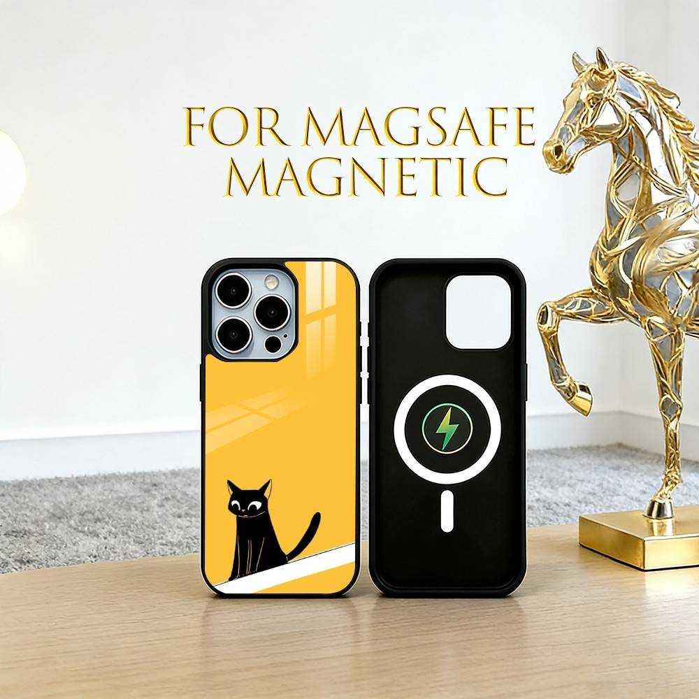 Одинокая Иллюстрация Чехол для Телефона для iPhone17,16,15,14,13,12,11 Plus,Pro Магнитный с Беспроводной Зарядкой Magsafe