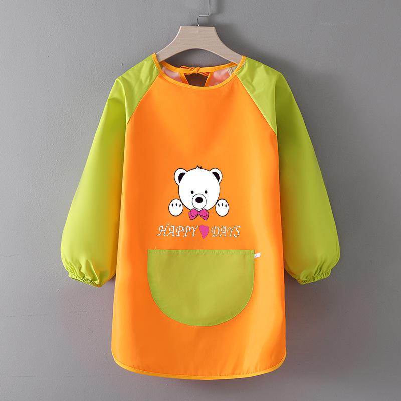 Детский водонепроницаемый художественный фартук с логотипом - Двусторонний фартук для рисования и еды