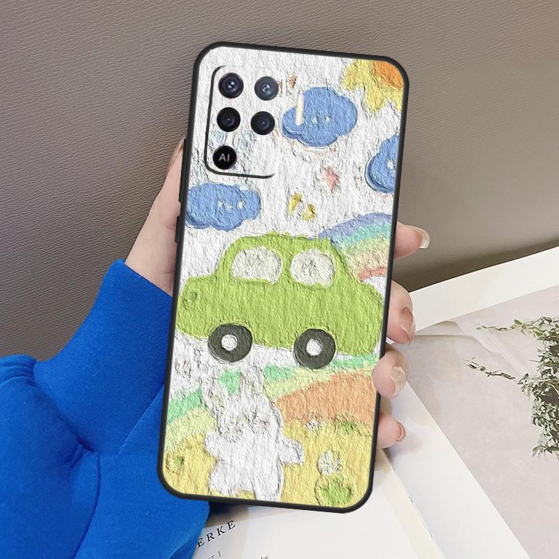 Чехол с корейской картиной маслом Kawaii Bears Rabbit для OPPO A5 A9 A31 A53 2020 A53S A1K A15 A16 A52 A72 A92 A83 A91 A54 A74 A94 Coque
