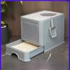 Extra Large Folding Enclosed Cat Litter Box with Deodorizer and Splash-Proof Design