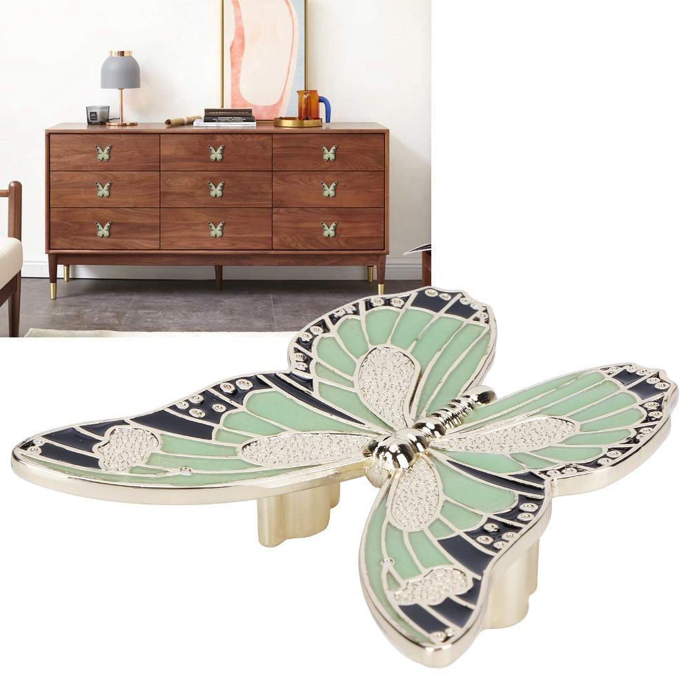 Easy Install Cabinet Pull Handles Durable Butterfly Knobs Vintage Drawer Knobs Wardrobe