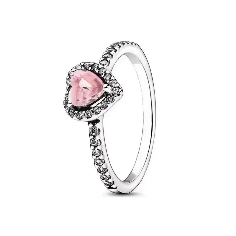 925 Sterling Silver Rose Gold Ring Hot Selling, Sparkling, Fashionable and Charming Crystal Ring, Women's Birthday Jewelry