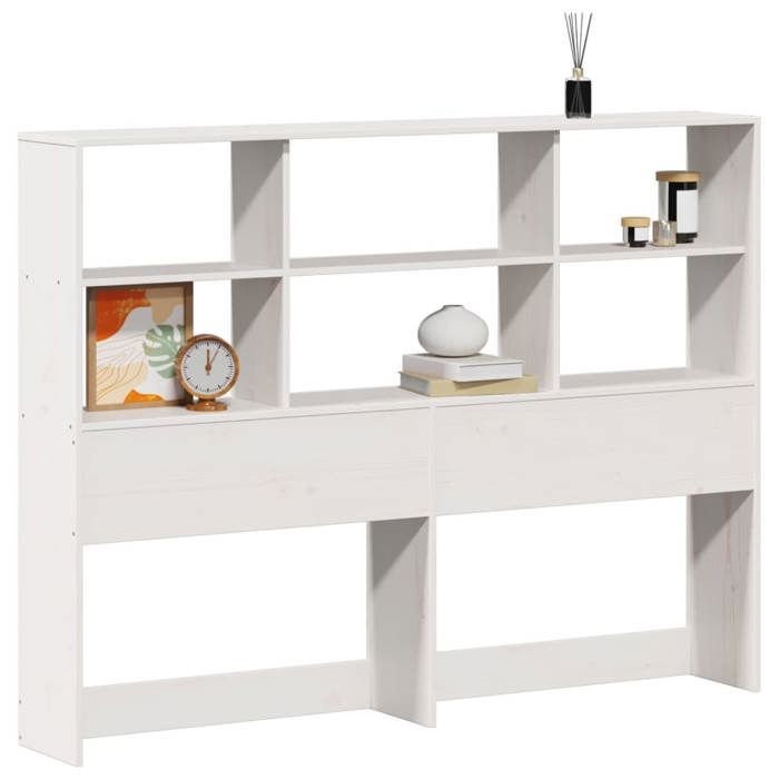 VidaXL Tête de lit avec rangement blanc 140 cm bois massif de pin, tête de lit en bois, tête de lit avec rangement, tête de 855661