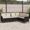 VidaXL Garden Sofa and Cushions L-shaped Black Braided Resin, Outdoor Sofa, Outdoor L-shaped Sofa, 369000
