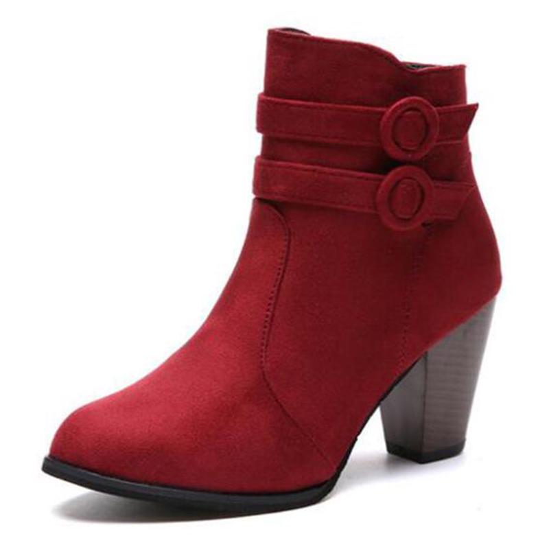 Женские ботинки на открытом воздухе на блочном каблуке, весенне-осенне-зимняя винтажная женская обувь на высоком каблуке