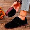 Fashion Spring Flock Lace Up Women's Flat Shoes 2025 New Round Toe Soft Bottom Shoes Ladies Outdoor Casual Flats Women Zapatos Mujer