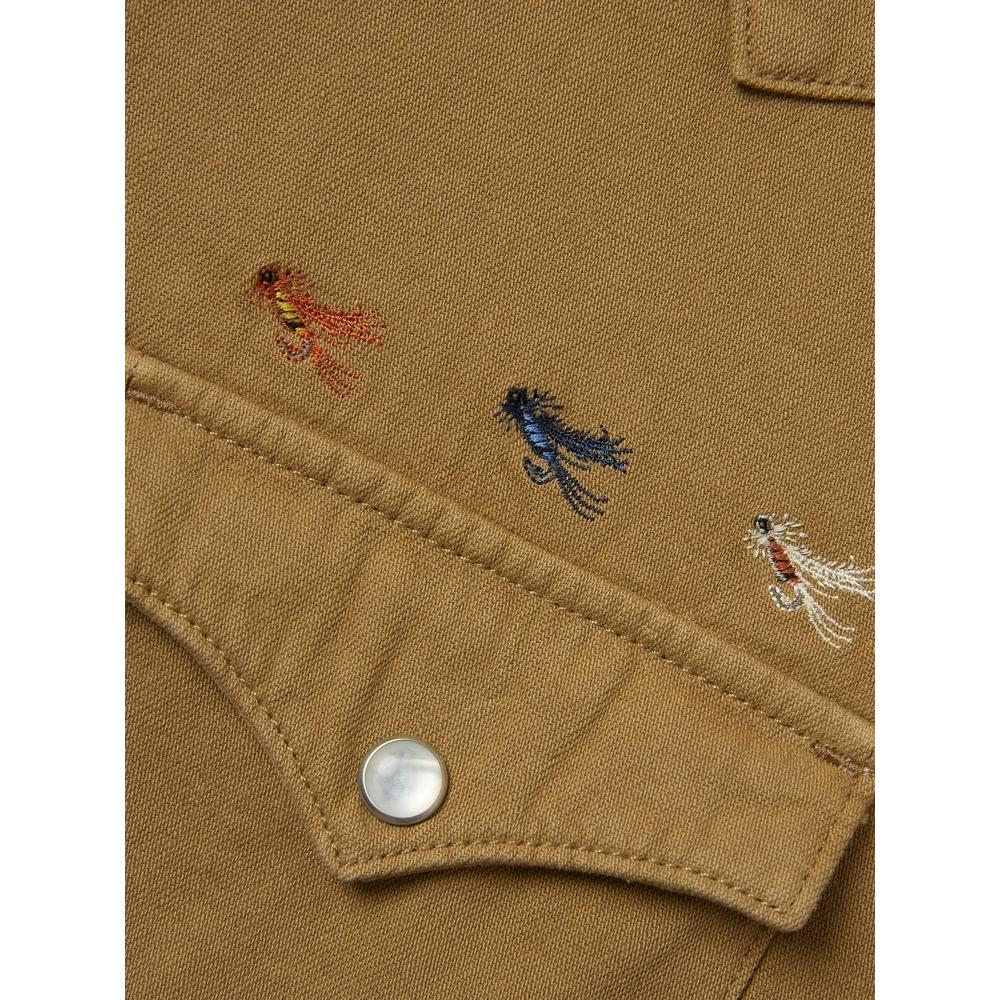 Levis Свободный крой Лацкан Простая мода Длинный рукав Джинсовая куртка Мужская куртка Хаки 85745-0150