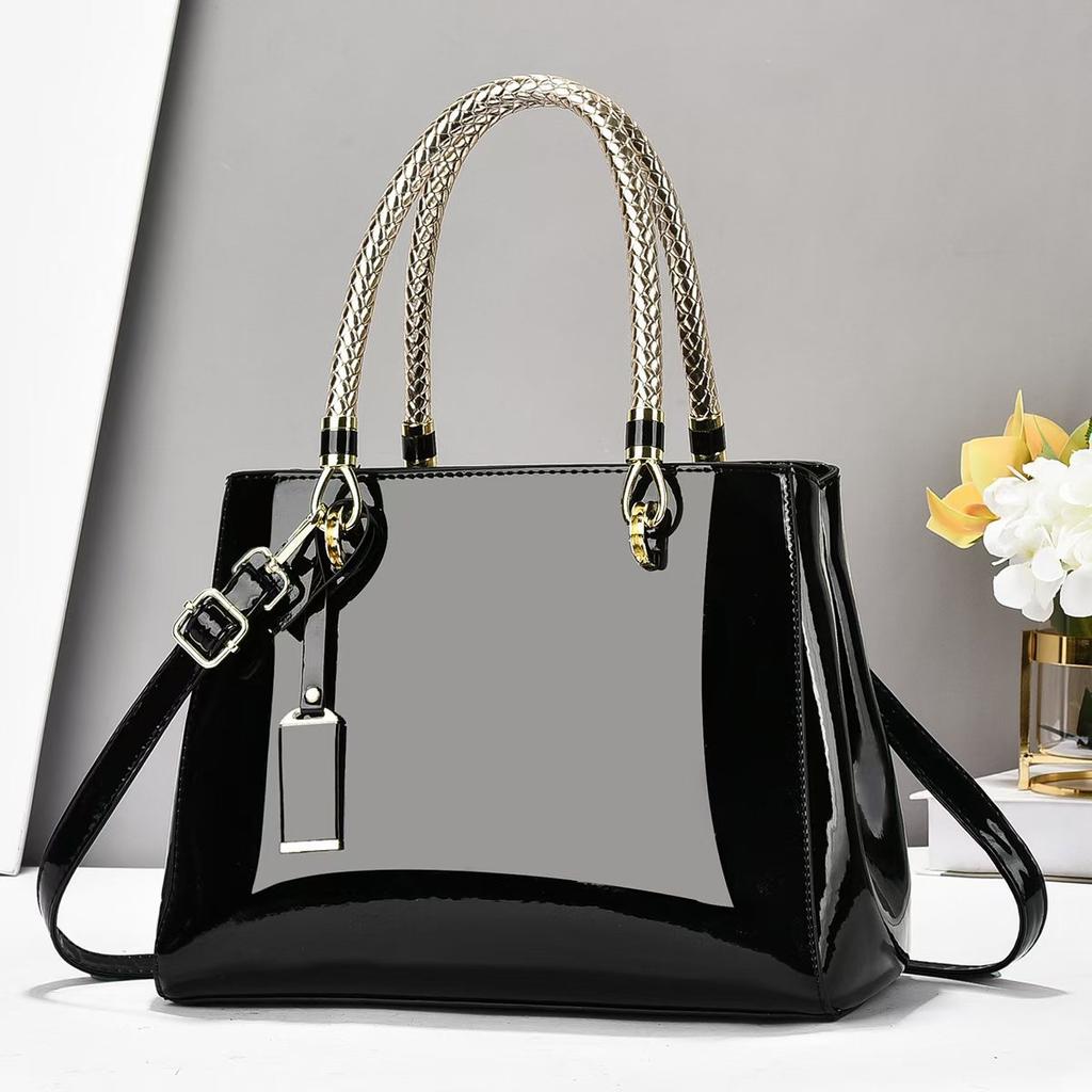 Bag Women's 2025 New Trend Fashion Patent Leather Large Capacity Simple Commuter Tote Single Shoulder Oblique Span Portable Women's Bag