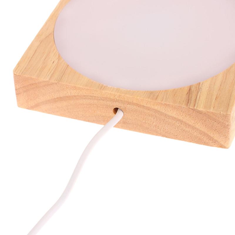 Светодиодный ночник круглый квадратный деревянный основание настольный деревянный ночник держатель бук дерево светодиодный светильник основание для хрустального шара