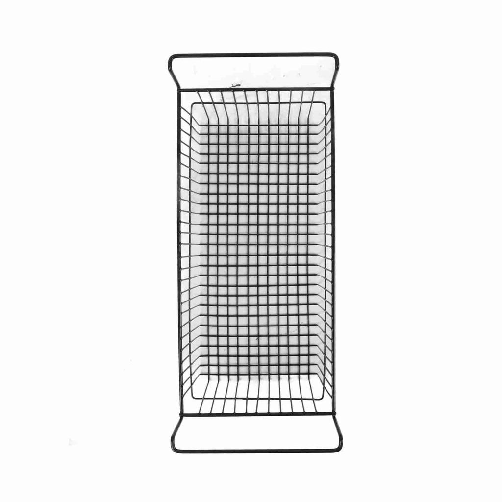 2 шт. органайзер для морозильной камеры, глубокая корзина, штабелируемая стойка для хранения, металлическая проволока, черная, Д63 см х Ш27 см