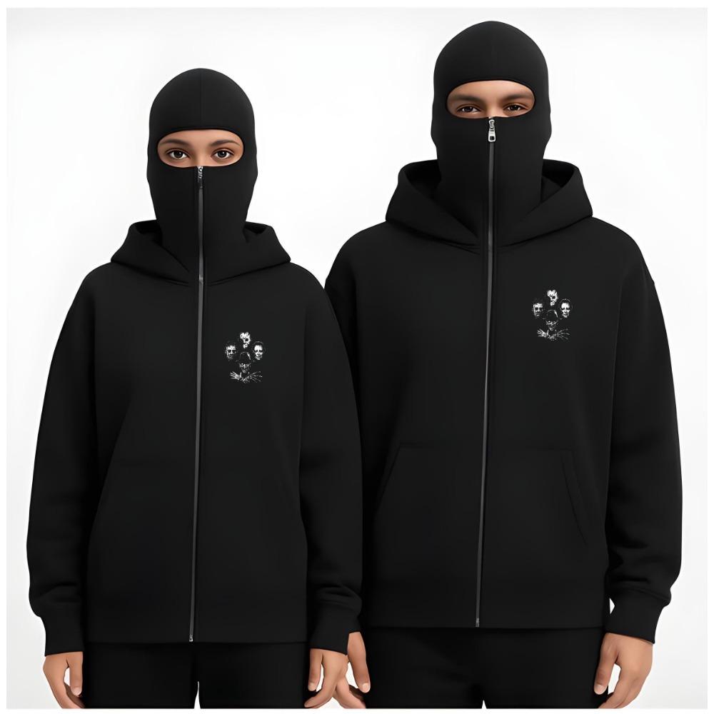 Трендовый бренд Бархатный двойной капюшон Уникальный дизайн Толстовка с капюшоном для осени и зимы, Новая унисекс свободная толстовка Y2K