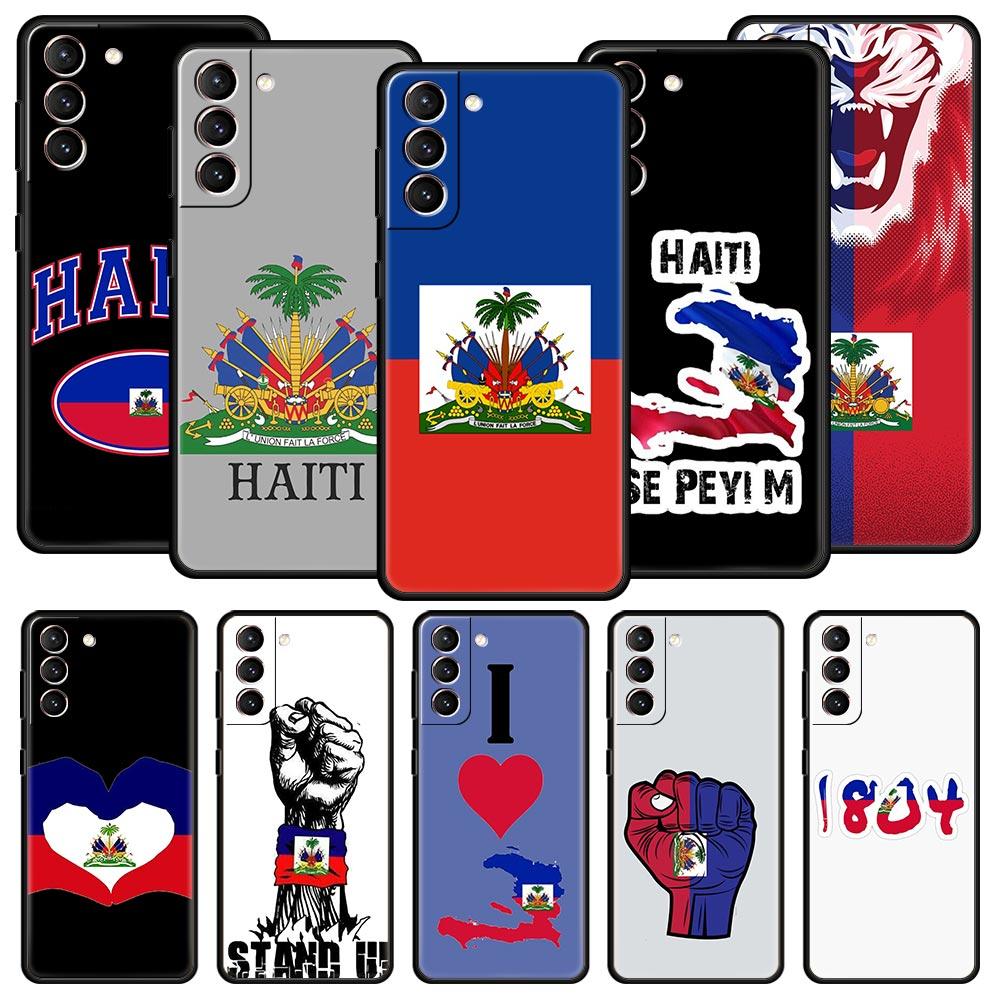shipping Haiti Flag Soft Phone Case For Samsung Galaxy S25 Edge S24 Plus S23 FE S22 S21 S20 Ultra 5G S10 Black Protect Cover