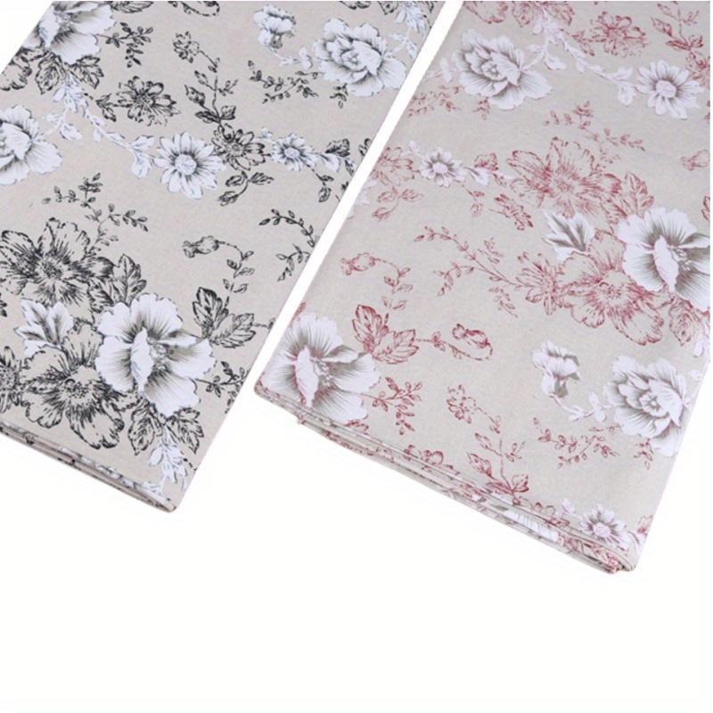 1 шт. Ткань из смеси хлопка и льна с цветочным принтом, декоративная ткань для проектов «сделай сам» и изготовления скатертей, цветной пион
