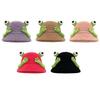 Зимняя панама мультяшного дизайна с 3D лягушкой, утолщенная плюшевая шляпа рыбака, женский аксессуар для активного отдыха