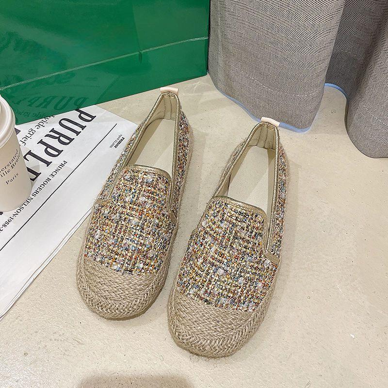 Женская обувь с круглым носком, женская парусиновая обувь, эспадрильи, повседневная, весенняя, легкая, стильная, новое поступление 2024 г.