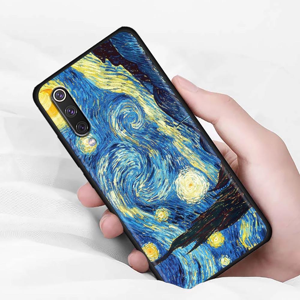 Мягкий чехол с изображением кота Ван Гога, звездной ночи, маслом для Xiaomi Mi 9 9se 8 10 10T A2 Lite 10S 9T CC9 Note 10 Pro 9Lite, чехол Fundas