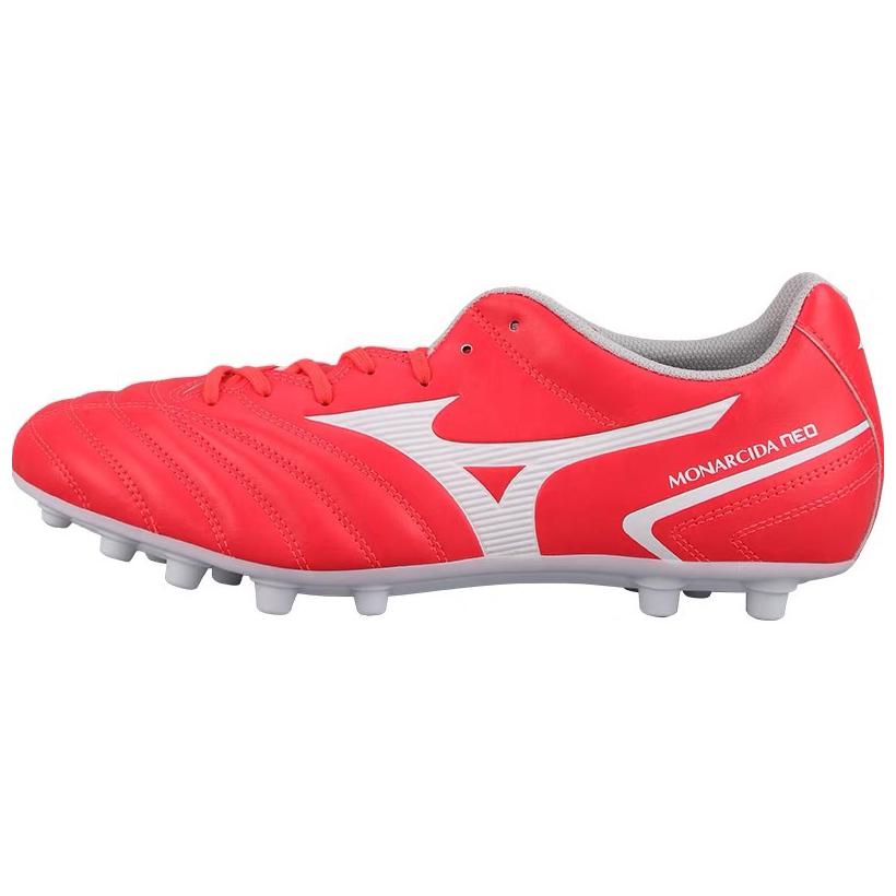 Mizuno Monarcida Neo 2 Round Toe Lace-Up AG (Rubber Short Studs) Slip-Resistant Durable Soccer Shoes Men Soccer Shoes Red White P1GA232664
